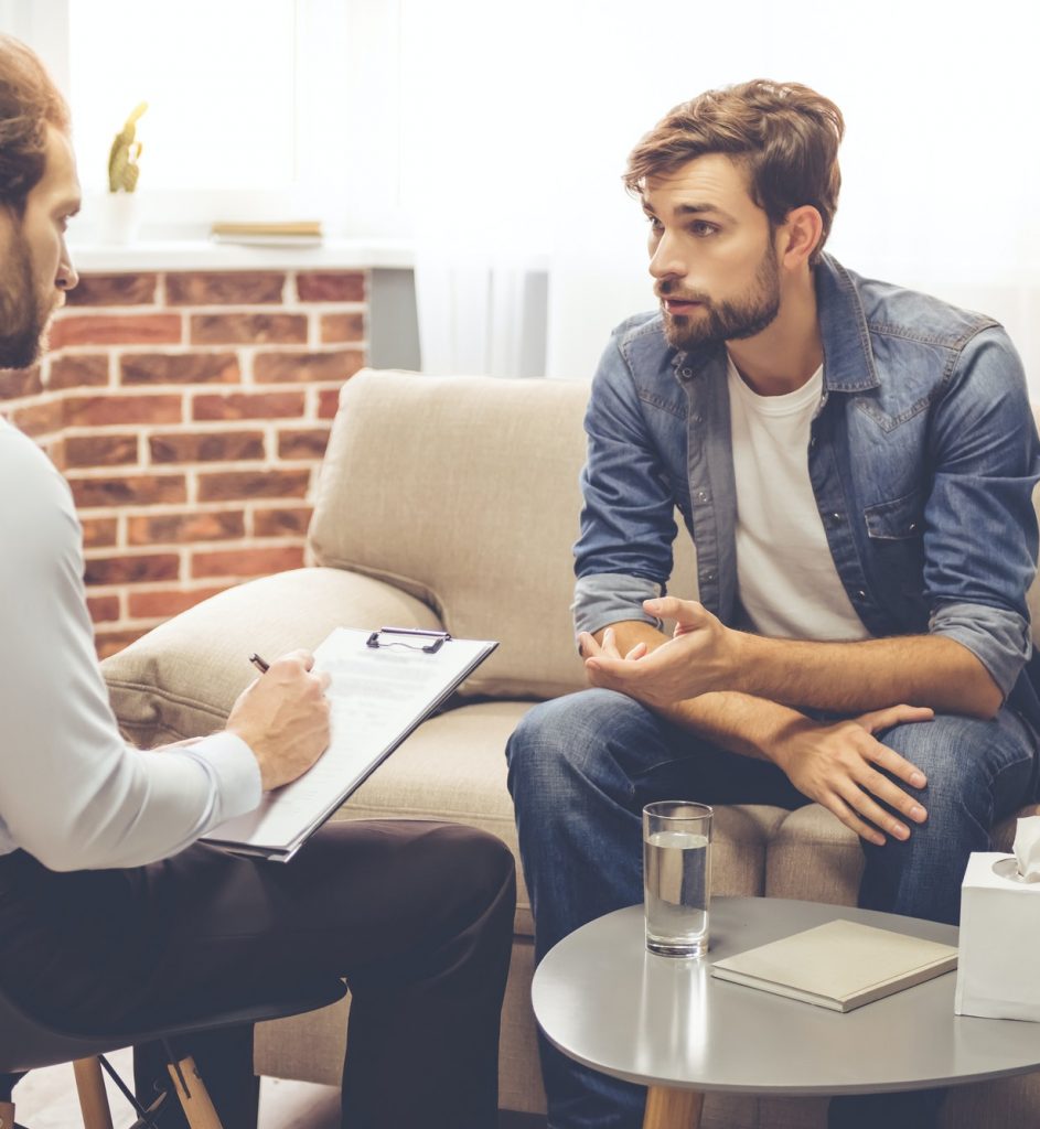 Man at the psychologist